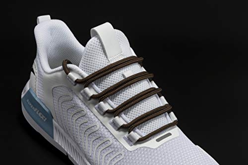 Shoemate Solid Color Round Shoe Laces For Sneakers, Boots And Athletic Shoes, Shoe Strings, Brown, 48"(122Cm) 13-Kafei Rod-122-13 #TOP2