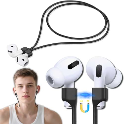 Inesore 1 Pack for AirPods Pro Strap Magnetic Neck Anti-Lost Lanyard Black