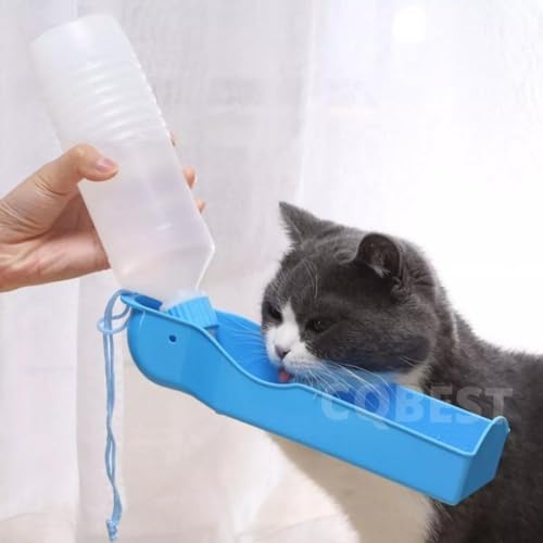 Bebedouro EM Garrafa 500ml Para PET Portátil,Garrafa de Viagem Pequena Para Animais,com Tigela Embut