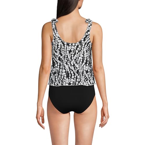 Lands' End Women's D-Cup Chlorine Resistant V-Neck Shoulder Tie Flutter Tankini Swimsuit Top2
