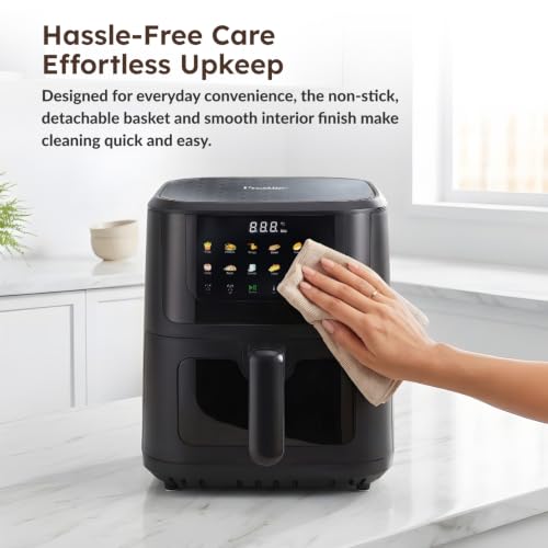 Image of Prestige Crystachef 5.5L 1350W Air Fryer Black |11 Preset Menu Option|See Through Window|Safety Interlocking|Specially Designed Frying Basket| Upto 80% Less Oil|1 Year Warranty
