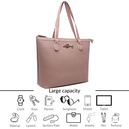 Kit Bolsa Feminina Tipo Sacola + Necessaire + Carteira Willibags (Nude)