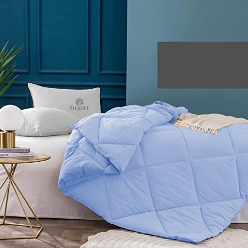 Image of Filbert - 400 GSM Microfiber Rajai Double Bed Comforter, Super Soft Heavy Double Bed Blanket for Winter Diamond Stitch (90 inch x 100 inch Inches /228cm x 254cm) - Comforter Double Bed|Sky Blue