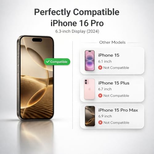 Image of Premium Tempered Glass for iPhone 16 Pro | Edge-to-Edge Protection | 9H Military Grade Hardness | Dynamic Island Compatible | Bubble-Free HD Clear Screen Protector