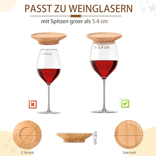 Generisch 10 Stück Weinglas Aufsatz,Charcuterie Brett Topper,Weinglas Topper Holz,Weinglas Topper,Untersetzer für Vorspeisenteller und Desserts Getränke,Familienessen & Party zubehör