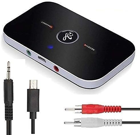 SGMSC 2 in 1 Wireless Bluetooth Car Kit Multi-Functional Transmitter Receiver Audio Adapter with 3.5 mm Output and BT-4.1 for TV/Home Stereo System Headphones Speakers (Muti)
