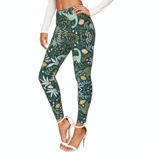 Leggings de compresión suave para mujer con estampado de dinosaurio para el gimnasio 1