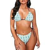 Nxidvxne Bikini-Sets für Damen, Badeanzug für Damen, 2-teiliger Bikini, polynesischer Stil, Druck,...