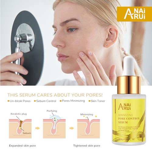 ANAiRUi Pore Minimizer Serum, Pore Minimizer & Reducer, Pore control, Minimizing, Shrinking, Tightening Pores, 100% Vegan, 30ml - Image 3