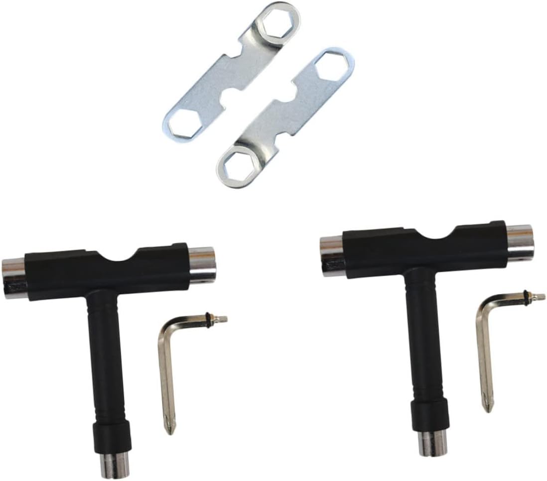 VICASKY 4pcs Portable Shaped Skateboard Tool Shaped Wrench Spanner for Skateboards and Roller Skates Essential Skate Tools for Quick Repairs