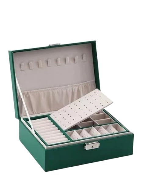 Bolsa Feminina de Couro Multifuncional com Dupla Camada e Chave (VERDE)