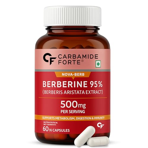 Image of Carbamide Forte Berberis Berberine 95% with Milk Thistle & Cinnamon | Berberine Capsules 500 mg | 60 Veg Capsule