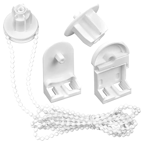 SHENLONG Roller Blind Fittings Replacement Repair Kit 25mm Plastic Spares Curtain Brackets Accessories with Beaded Chain Spare Kit for Curtain Rods/Blackout