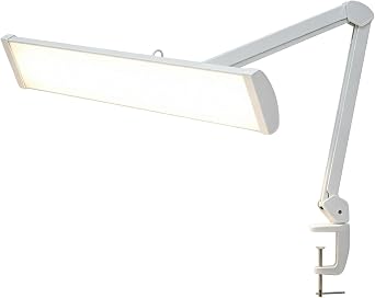 LED Architect Desk Lamp, 2300 Lumens, Dimmable, Metal Swing Arm, 5 Color Temperatures, 30W, Ideal for Task Work, Drafting, Reading, Clamp-on Office Table Lamp with 360 Bright LEDs White, CCT