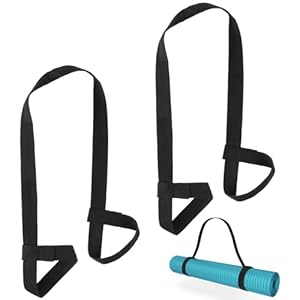 Prasacco 2 Pack Yoga Mat Strap Adjustable Yoga Mat Holder Large Yoga Mat Carrier Yoga Pad Strap Multi-Purpose Yoga Mat Sling