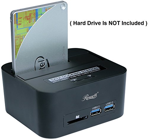 Rosewill Hard Drive Docking Station Sata Iii / Ii / I To Usb 3.0 For 2.5 & 3.5 Inch Sata Iii Ssd Hdd Single Bay Hdd Docking With Sd / Sdhc Card Reader And Usb 3.0 Port #TOP2