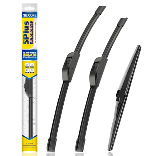 5 PLUS® Silicone Windshield Wipers Replacement for 2009 2010 2011 2012 2013 2014 2015 2016 Toyota Venza Wiper Blades(Set of 3),Automotive Replacement Windshield Wiper Blades For My Car-26"/22"/12"