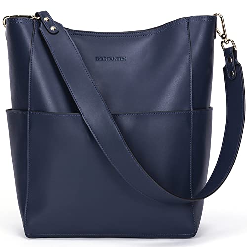 Image of BOSTANTEN Hobo Bags for Women Faux Leather Purses and Handbags Large Hobo Purse with Tassel (Purse-Sky Blue)