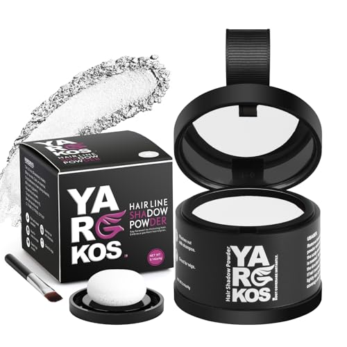 Yargkos- Retoque de raíces: consigue líneas de cabello impecables y de aspecto hermoso con nuestro polvo de sombra para cabello blanco Yargkos especialmente formulado. Diseñado para mezclarse a la per