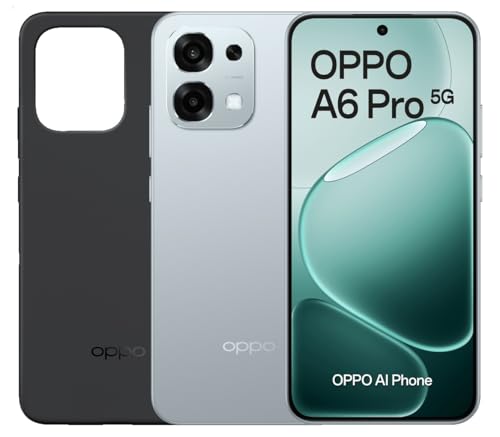 OPPO A6 Pro 5G - Smartphone Libre con IA, 8GB RAM+256GB, Batería 6500 mAh, Carga Rápida 80W, Pantalla AMOLED 120Hz, IP69, Cámara 50MP AI, Dual SIM, Versión Española - Titanio