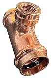 (1) EZ-FLUID 3/4' Press x 1/2' FIP Tee Copper Press x Female Threaded Reducing Tee Fitting, LF ProPress Copper...
