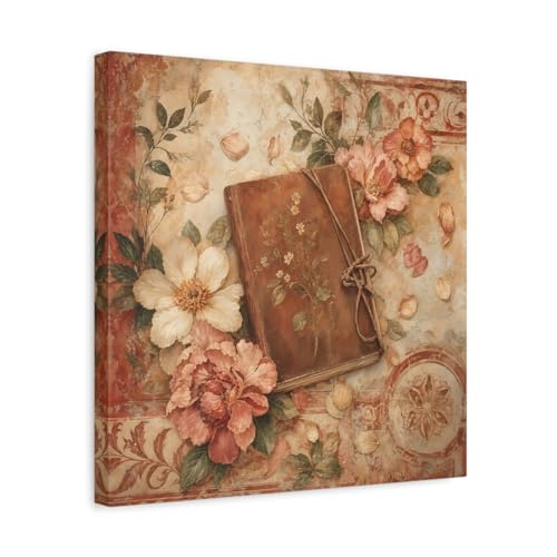 Toile antique jardin artistique 40x40cm avec châssis de 3cm