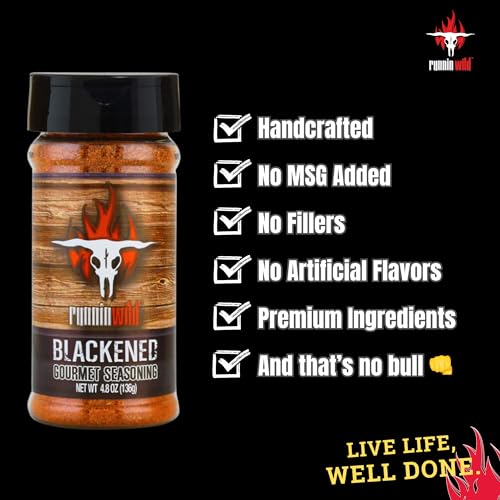 Image of Premium Blackening Seasoning | No Artificial Flavors, No MSG added | Gourmet Blackened Cajun Spice for Chicken, Salmon, and Fish | Runnin' Wild Foods, 4.8oz