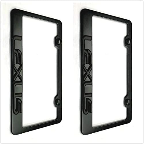 3D Raised Emblem License Plate Frame for Lexus Sport, Stainless Steel Black, 2Pcs
