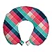 ABAKUHAUS Geometrico Cuscino da Viaggio, Diagonale griglia Rombi, Accessorio in Schiuma di Memoria per Viaggio, 30 cm x 30 cm, Multicolore