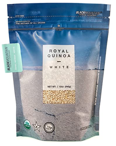 Black Mountain Premium Superfoods | Organic Royal White Quinoa | 12 Oz | Gluten Free | Vegan | Complete Plant Protein | Easy To Use | Source Of Fiber And Iron | Usda Organic | Pre Washed | Non-Gmo | Whole Grain Rice And Pasta Substitute #TOP29