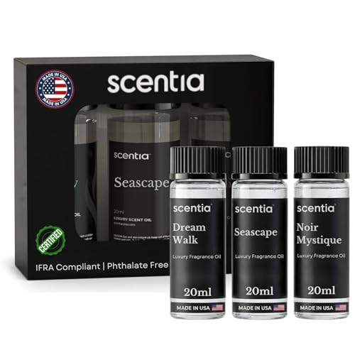 Scentia Luxury Fragrance Collection Diffuser Oils – 3×20 ml Aromatherapy Set | Premium Scents Inspired by 5-Star Destinations | Long Lasting Aroma, Gift-Ready Essential Oil Blend