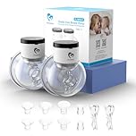 Bellababy Wearable Breast Pump, Portable Wireless Wearable Breast Pump with Touchscreen LCD Display 4 Modes & 6 Levels, (Extra Insert Size:17mm,19mm,21mm)