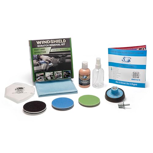 GLASS POLISH DIY 3" (75mm) Windshield Scratch Removal Kit for All Car Glass, Removes Deep Scratches, Wiper Blade Damage &amp; Haziness, Restores Clear Visibility