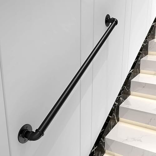 GSKDZG Pasamanos De Escalera De Hierro Forjado Barandilla De Escalera Negro Industrial Barandilla De Seguridad Para Ancianos Y Niños 120cm(200cm)