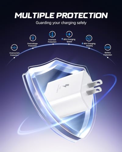 Image of Phone 17 16 Charger Fast Charging, 45W Type C Chargers USB C Charger Block | for Phone 17 /16 /16 Pro Max /15 /15 Pro Max /15 Plus /Galaxy S26 S25 S24 S23 S22 S21-White,with Long 6FT USB-C Charging Cables