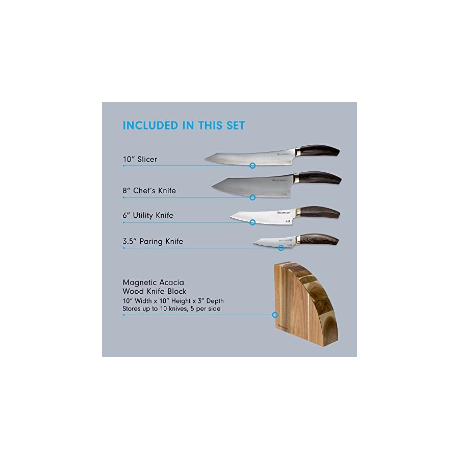 Messermeister-Kawashima-5-Piece-Magnet-Block-Set-Includes-Japanese-Chefs-Slicer-Utility-Paring-Knife-Magnet-Block-Made-in-Seki-Japan Messermeister Kawashima 5-Piece Magnet Block Set - Includes Japanese Chef’s, Slicer, Utility & Paring Knife + Magnet Block - Made in Seki, Japan