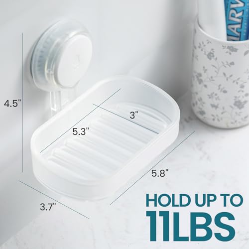 Image of TAILI Soap Holder, Soap Dish for Shower Suction Cup, Bar Soap Holder, Clear | Removable Soap Holder Shower, Soap Tray for Shower Wall, No drill Sponge Holder, Bathroom & Kitchen, Bath Accessories