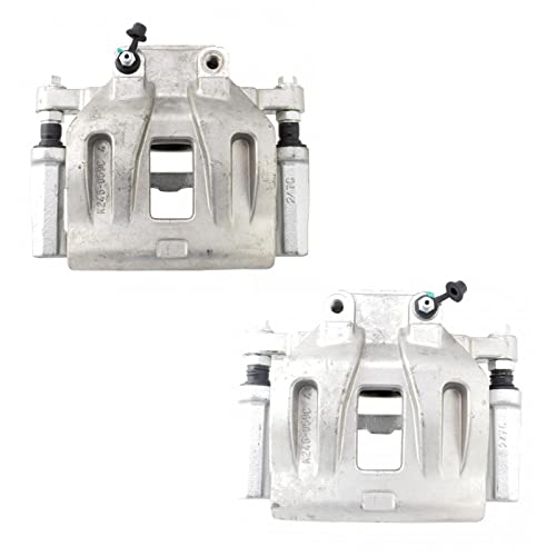 Image of TRQ Front Driver and Passenger Side Brake Caliper Set Caliper Brackets Hardware Compatible with 05-11 Chrysler 300 RWD Single Piston Front Calipers 2006 Dodge Charger Single Piston Calipers