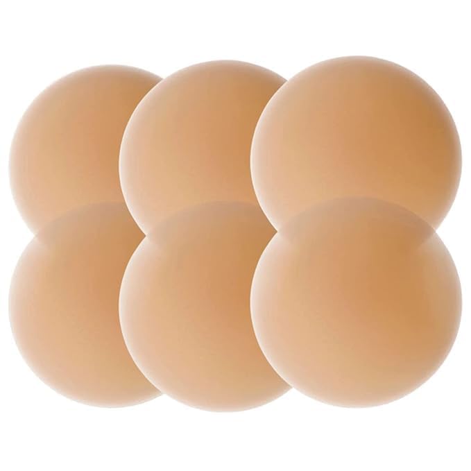 Silicone Nipple Cover Bra Pads Multipurpose Sports Breast Lift Bra Boob Tape/Tape for Women Push Up & Lifting Body Silicon Nipple Cover 2 PCS Women's & Girls Off White-image-4