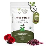 Organic Way Rose Petals Dried (Rosa Centifolia) - Pure, Edible & Fragrant for Tea | Organic & Kosher Certified | Raw, Vegan, Non GMO & Gluten Free | USDA Certified | Origin - India (1/4LBS / 4Oz)