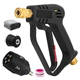 ankon 真鍮 ケルヒャーショートガン 高圧洗浄ショートガン ショートガン 高圧洗浄機ショートガン ケルヒャーノズル ケルヒャー（Karcher）KシリーズK2 K3 K4 K5 K6 K7 JTKに対応、M22 14mmクイックコネクトアダプター、1/4インチクイックコネクタの5in1ノズル複数角度（0〜65度）調整可能、車とオートバイと床と家具などの掃除に