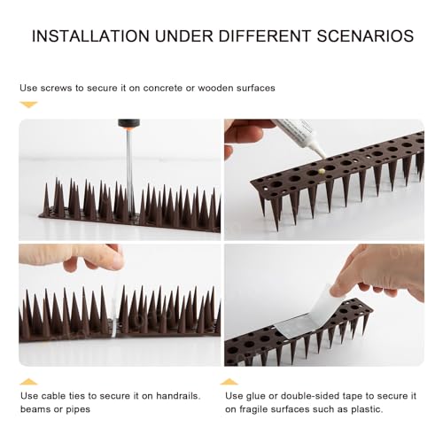 OFFO Espigões para pássaros, dispositivo Keep Birds Pigeon Woodpecker Away ao ar livre, cobre 14,7 m