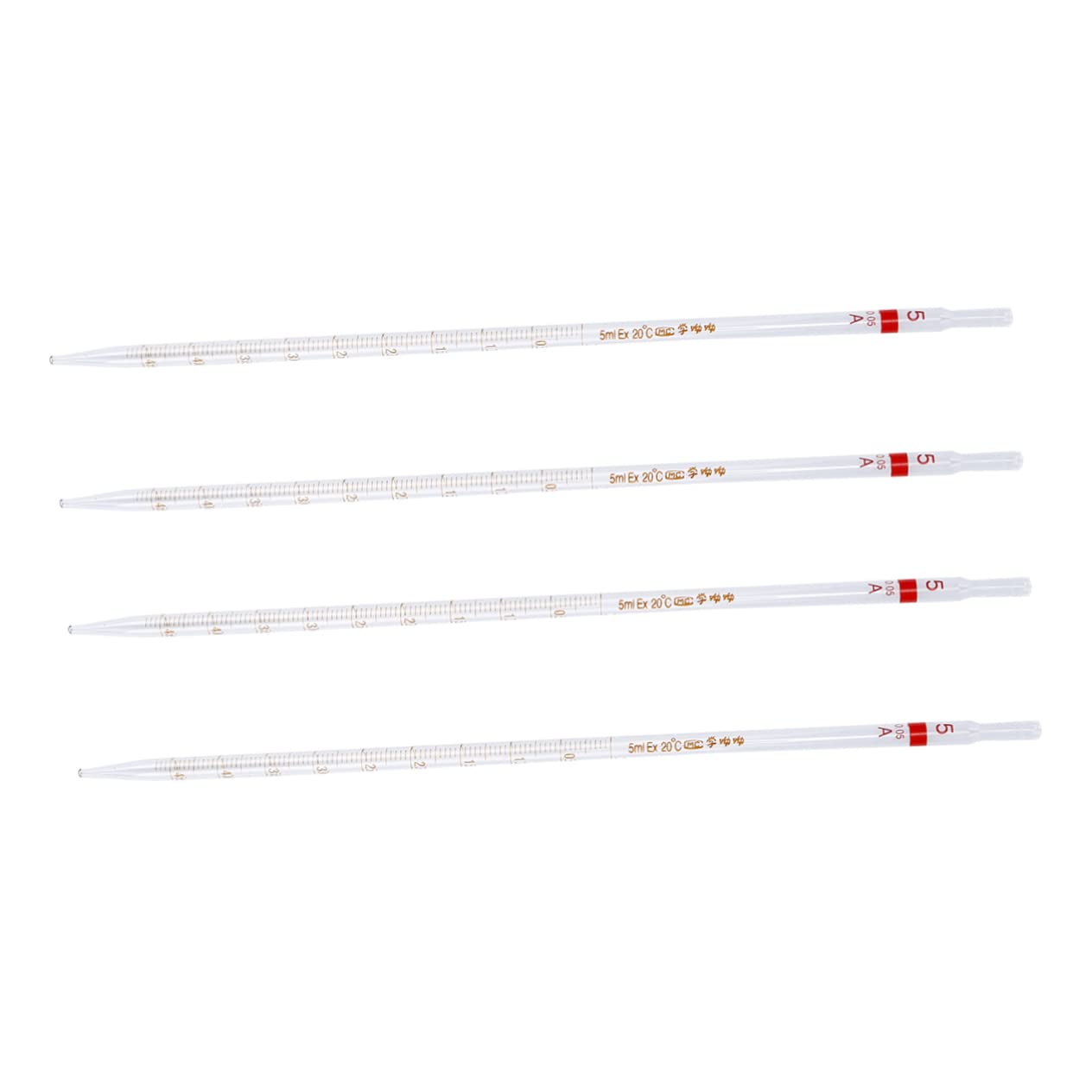4pcs Eco-Friendly Glass Pipette Single Long Dropper Measuring Straw for Lab