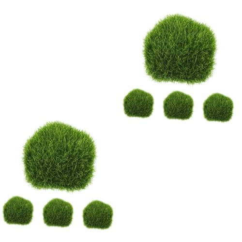 Garneck 2sets Green Faux Moss Decor Artificial Moss Rocks for Potted Plants () 4pcs*2