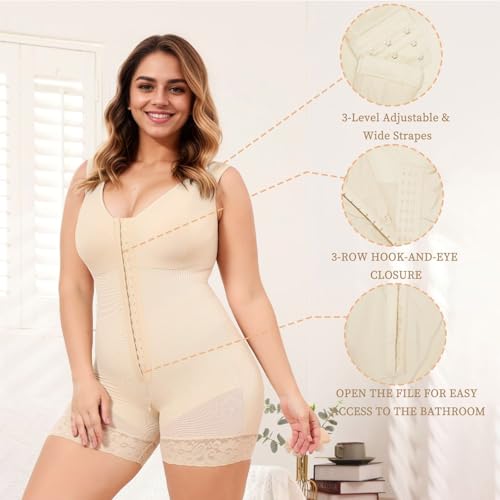 Fajas Colombianas Shapewear Waist Trainer Full Body for Control Post Surgery Shaper Butt Lifter with Zipper Crotch4