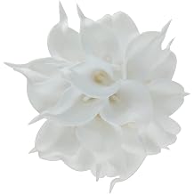 20pcs Calla Lily Bridal Wedding Bouquet Head Latex Real Touch Flower Bouquets Pure White