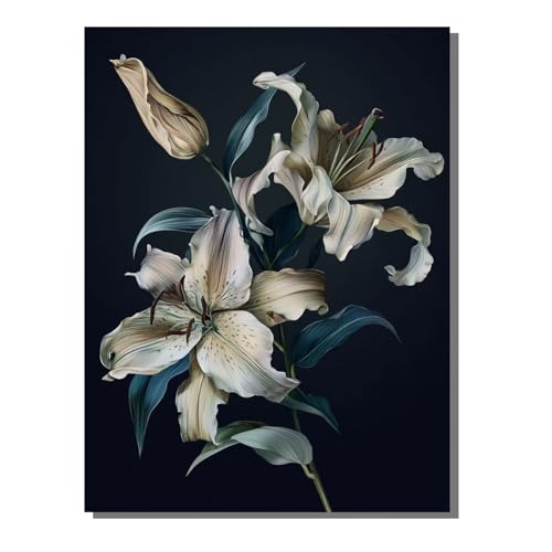 5D Diamond Painting Flores Lirio, Pintura Diamante, Diamond Painting Kit Completo Niños Regalo, DIY Manualidades Adultos Pintura Diamante Para Decoración Navidad De Pared Del Hogar 60x80 cm SYLF793