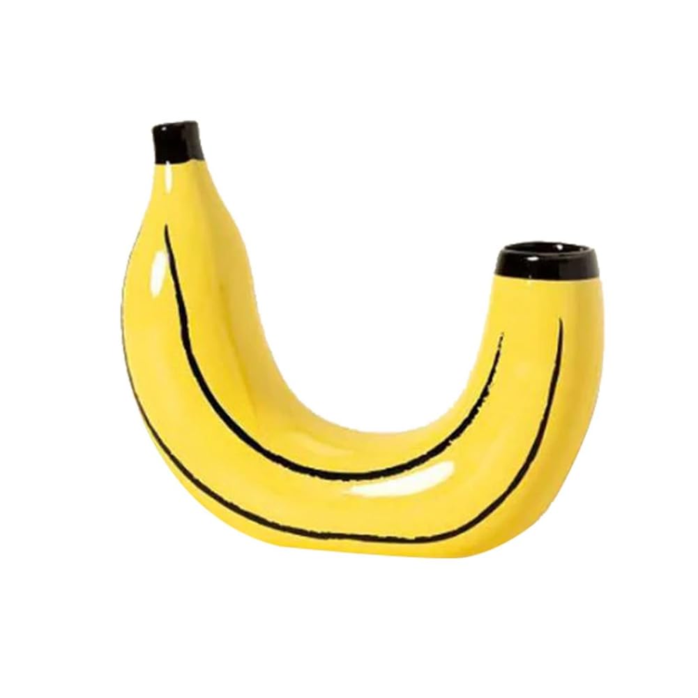 CTRLZS Simple Banana Vase Resin Artifact Planter Vase Living Room Dining Room Decoration Ornaments with Frame