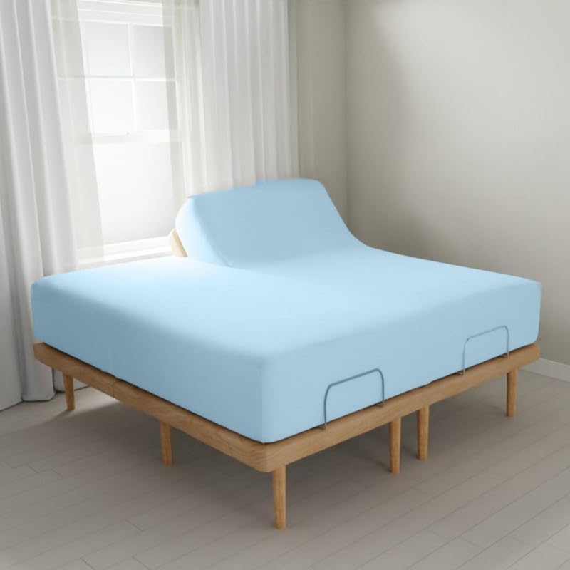 Miniatura 6 de Juego de sábanas divididas tamaño King para cama ajustable, juego de sábanas de Giza Split King, sábanas 100% algodón egipcio Giza certificado,