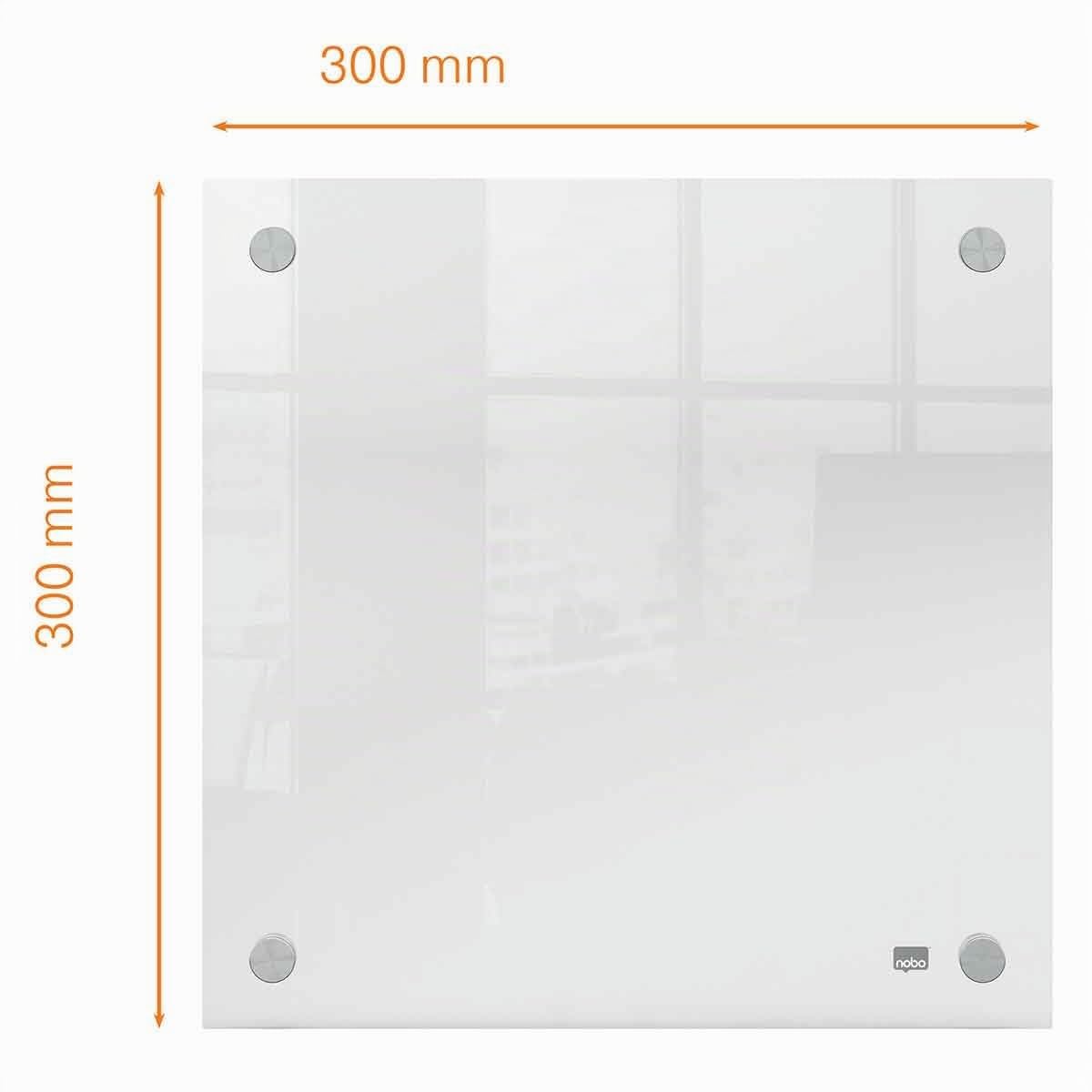 Nobo 1915619 Pizarra Blanca de Pared, Borrado en Seco, Tablero de Notas Sin Marco, Oficina y Hogar, Incluye Rotulador, Blanco, 300 x 300 mm